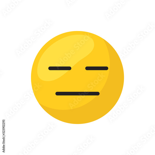 Neutral emoji face flat style icon vector design