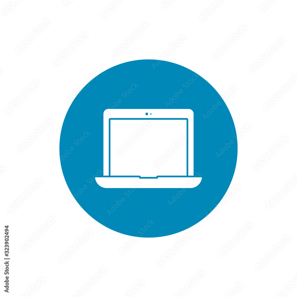 Laptop block style icon vector design Laptop block style icon vector design