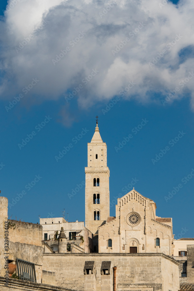 Il Duomo, cathedral of Unesco town Matera, Italy