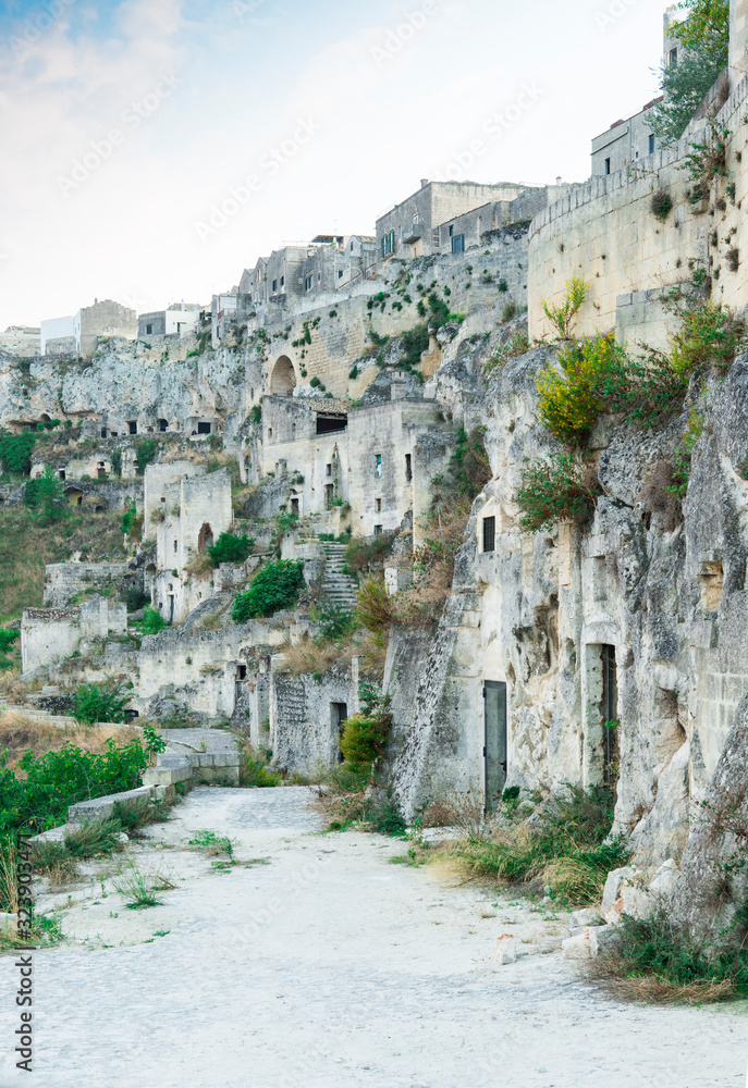 historical houses in the rocks of Matera, Italy 