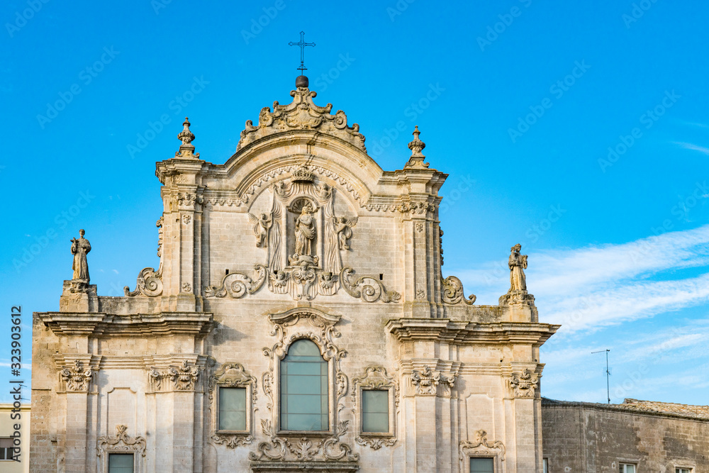 San Francesco D' Assisi  Church in Unesco town Matera, Italy