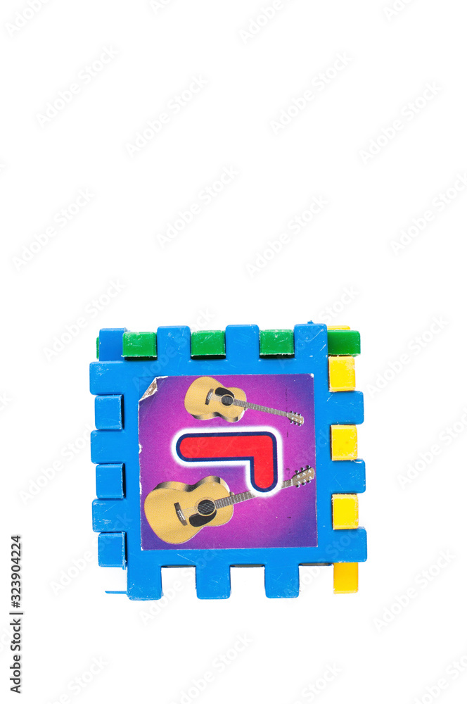 Obraz premium Puzzle cubes isolated on white background.Copy space