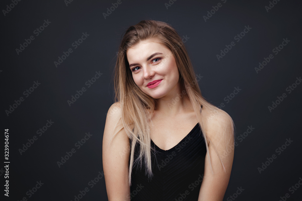 Portrait of beautiful lady with natural makeup and smooth healthy skin Portrait of beautiful lady with natural makeup and smooth healthy skin