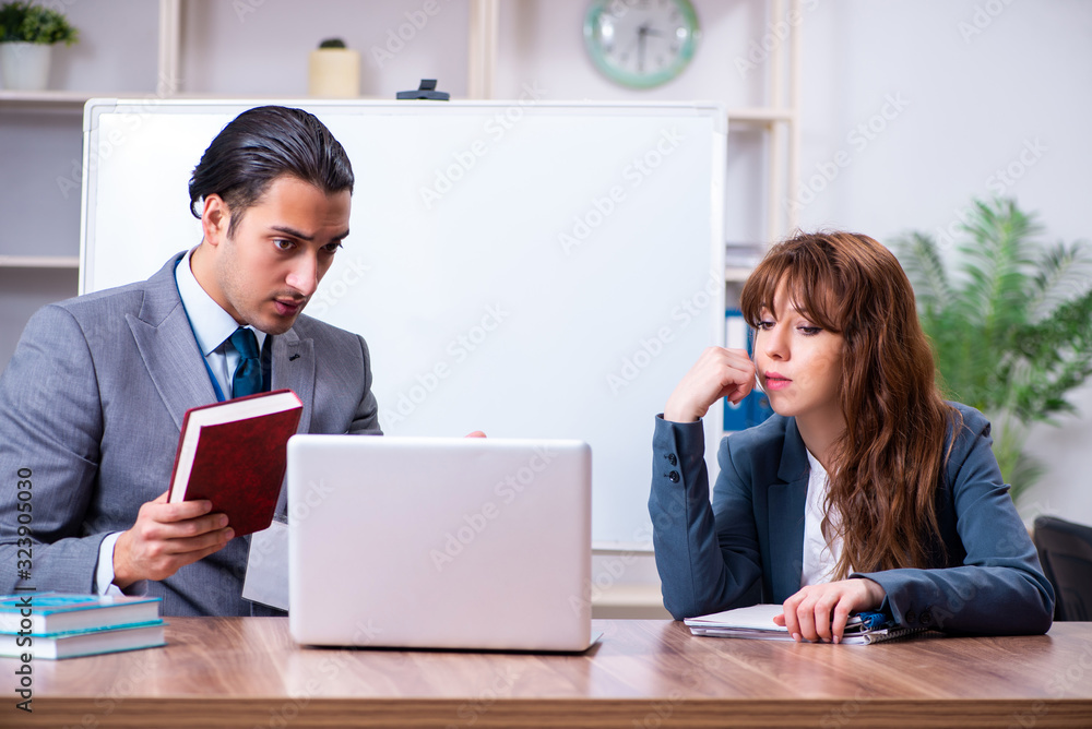 Man and woman in business meeting concept Man and woman in business meeting concept