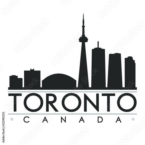 Toronto Canada Skyline. Silhouette Design City Vector Art. Buildings Landmark.
