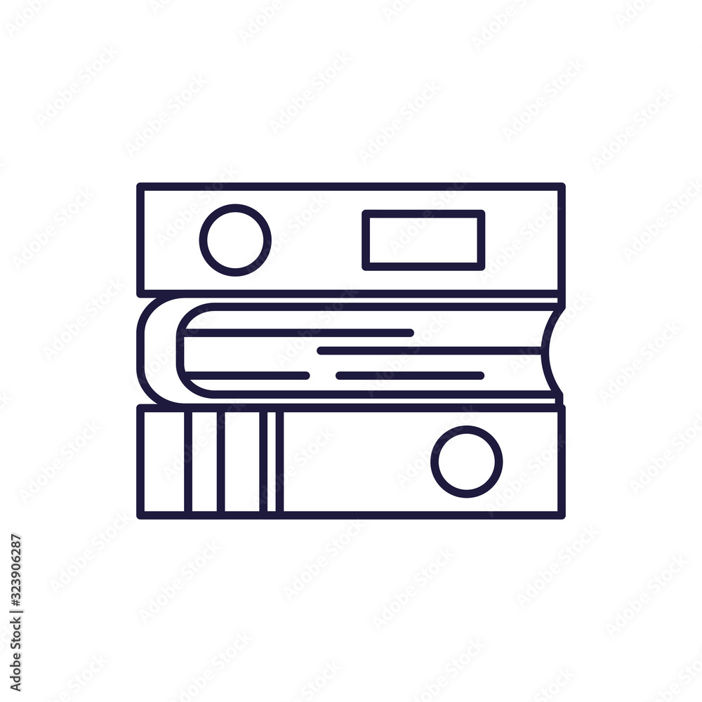 Isolated education books line style icon vector design Isolated education books line style icon vector design