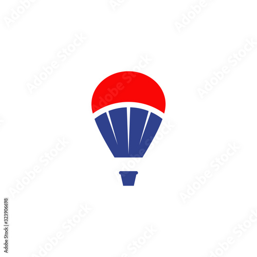 Hot air balloon icon logo design vector template