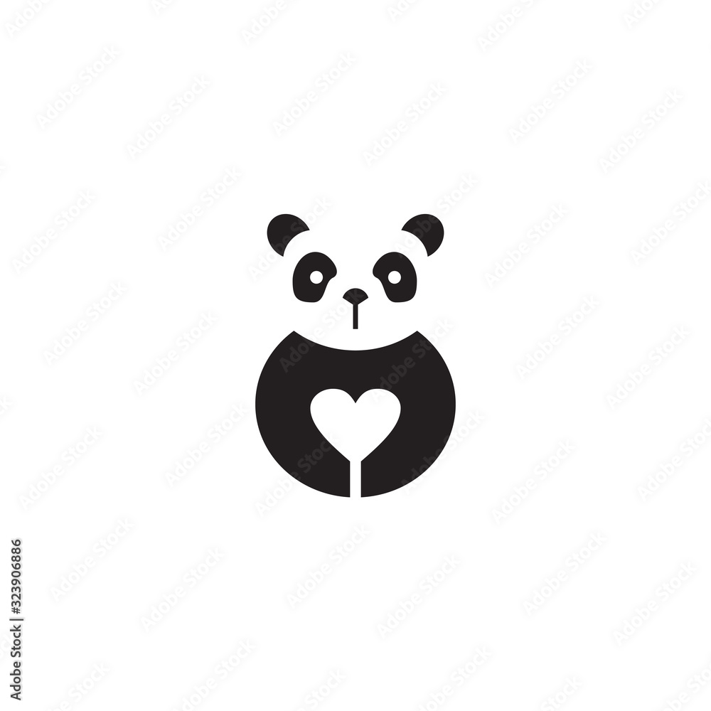 Obraz premium Panda icon logo design vector template