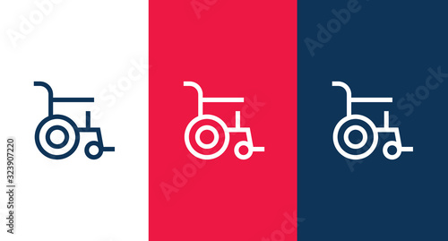 Wheelchair outline icon illustration isolated vector sign symbol