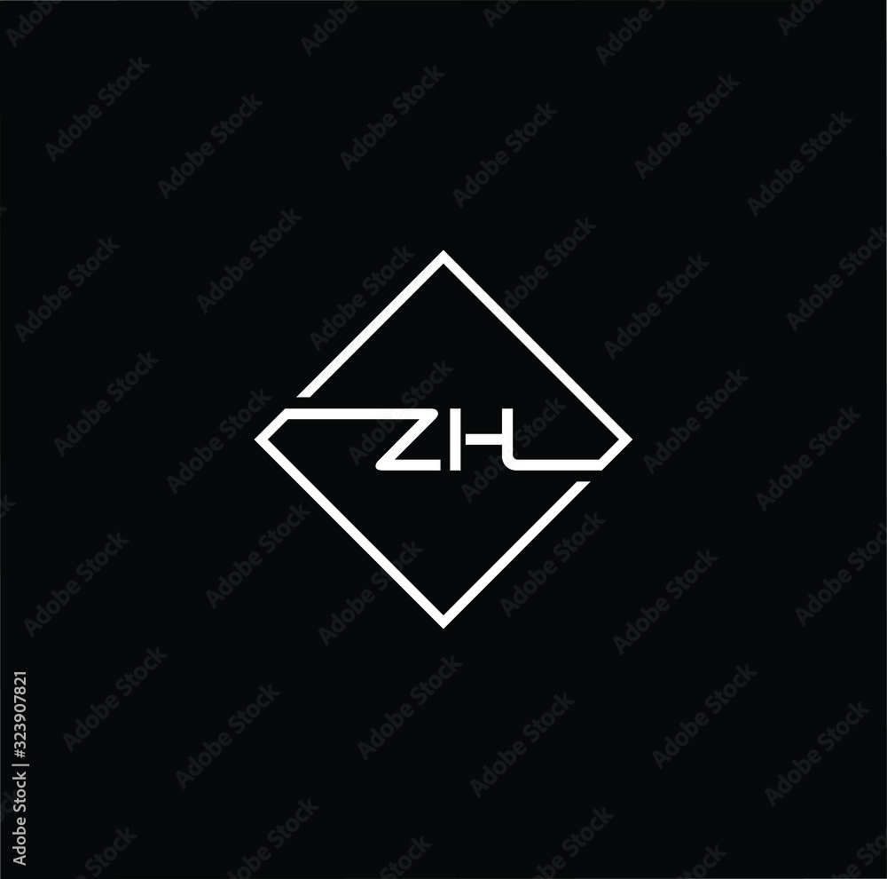 Outstanding professional elegant trendy awesome artistic black and white color ZH HZ initial based Alphabet icon logo. Outstanding professional elegant trendy awesome artistic black and white color ZH HZ initial based Alphabet icon logo.