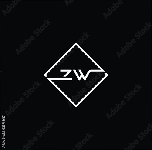 Free Download Outstanding professional elegant trendy awesome artistic black and white color ZW WZ initial based Alphabet icon logo. - GFXLoad