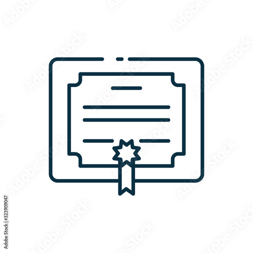 Isolated graduation diplom line style icon vector design