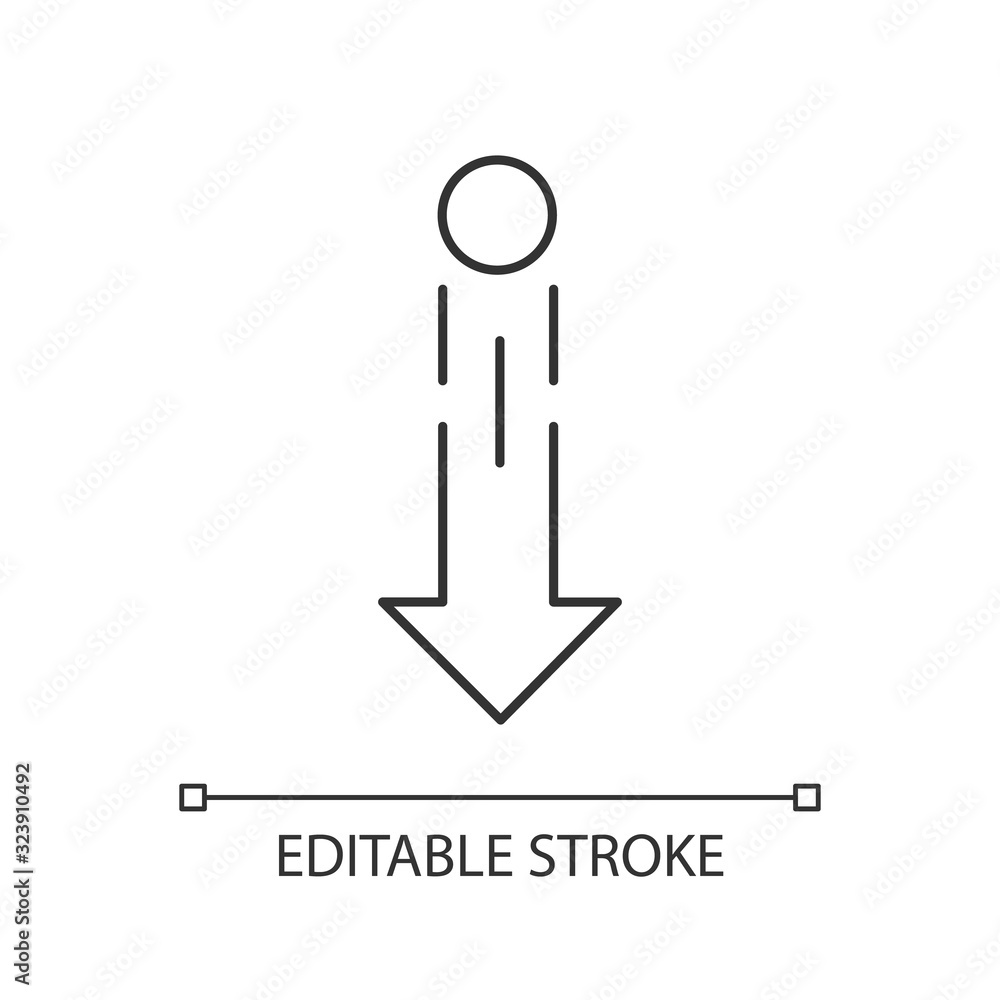 Down arrow and circle pixel perfect linear icon. Vertical scrolling gesture for touch screen. Thin line customizable illustration. Contour symbol. Vector isolated outline drawing. Editable stroke Down arrow and circle pixel perfect linear icon. Vertical scrolling gesture for touch screen. Thin line customizable illustration. Contour symbol. Vector isolated outline drawing. Editable stroke