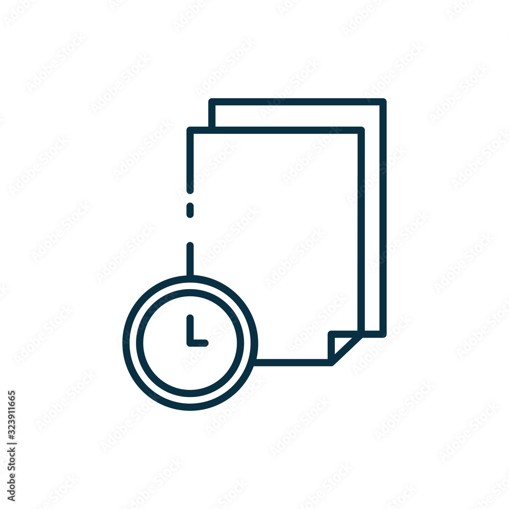 Isolated data document and clock line style icon vector design Isolated data document and clock line style icon vector design