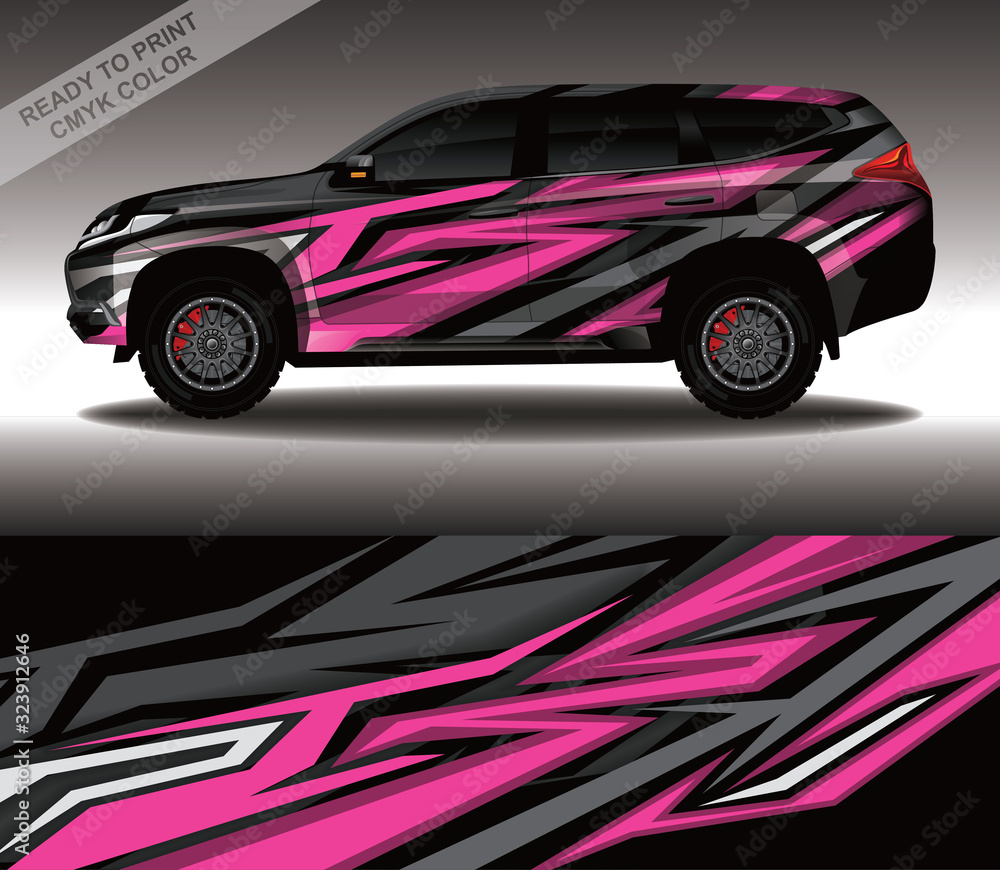 Car wrap decal design vector, custom livery race rally car vehicle sticker and tinting. Car wrap decal design vector, custom livery race rally car vehicle sticker and tinting.