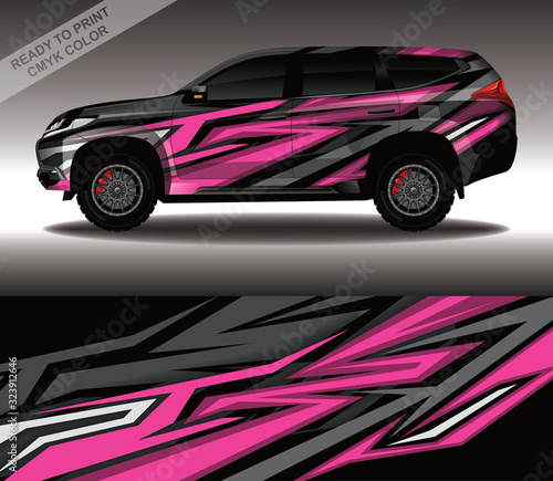 Car wrap decal design vector  custom livery race rally car vehicle sticker and tinting.