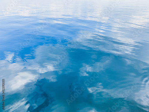 Surface of the sea water background  reflection on the water  natural colors