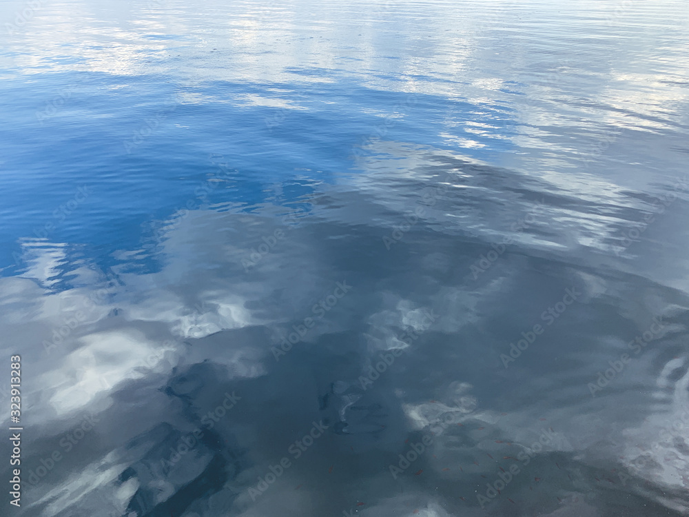 Surface of the sea water background, reflection on the water, natural colors