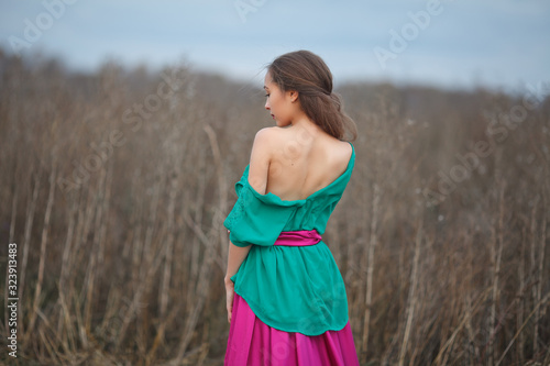 girl in the image of a gypsy girl dancing
