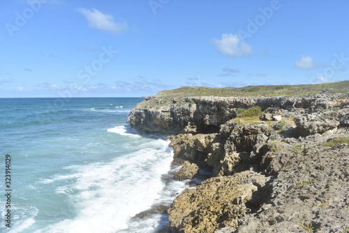 panorama of the Atlantic ocean coast. Dominican Republic