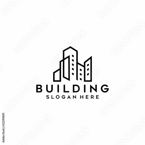Building line outline Company icon Graphic Logo Design MinimalistBuilding line outline Company icon Graphic Logo Design Minimalist