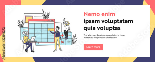 Smart students studying path in class. Math teacher asking pupils flat vector illustration. Teaching, school, education concept for banner, website design or landing web page