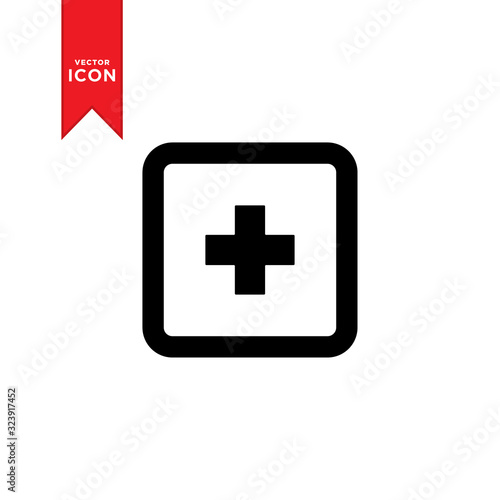 Plus icon vector. Medical icon symbol illustration. Simple design on trendy icon.