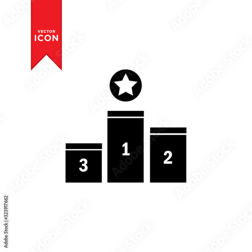 Winner podium icon vector. Simple design on white background.