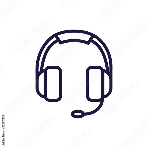 Isolated digital headphone line style icon vector design