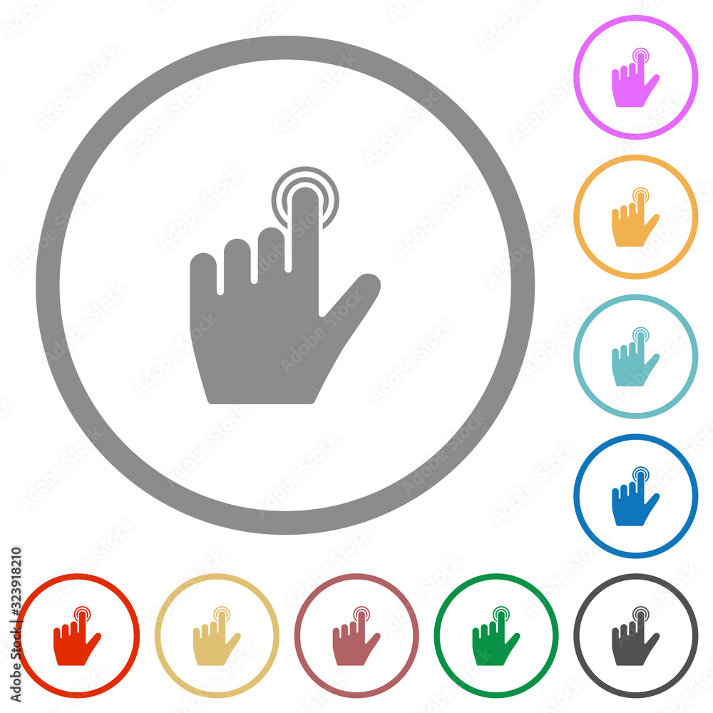 left handed clicking gesture flat icons with outlines left handed clicking gesture flat icons with outlines
