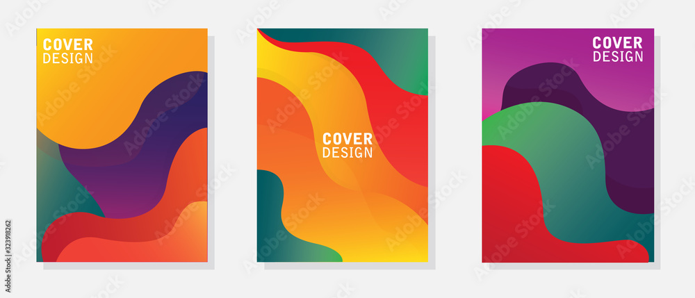 Creative fluid color covers set. Trendy minimal design. Ideal for party, banner, cover, print, promotion, sale, greeting, ad, web, page, header, landing, social media. Vector illustration