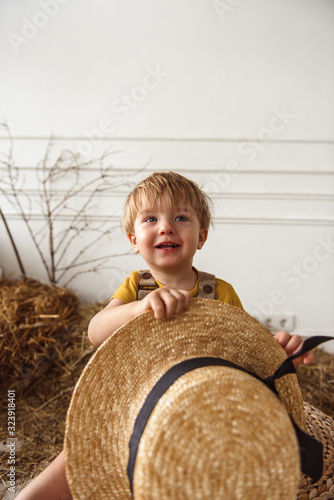 Children at Easter with rabbits and ducks