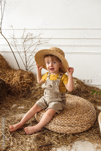 Children at Easter with rabbits and ducks