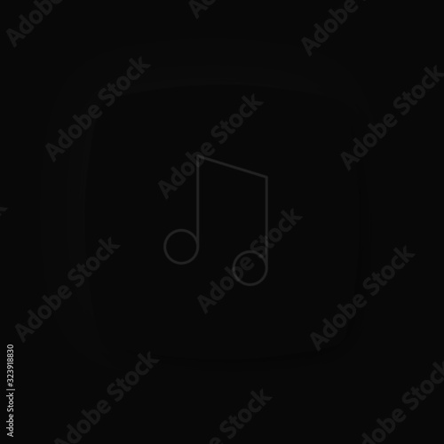 Soft UI Neumorphism App Icon Dark Mode Black - Musik Note