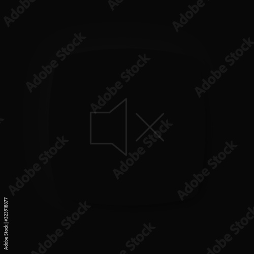 Soft UI Neumorphism App Icon Dark Mode Black - Lautstärke aus stumm