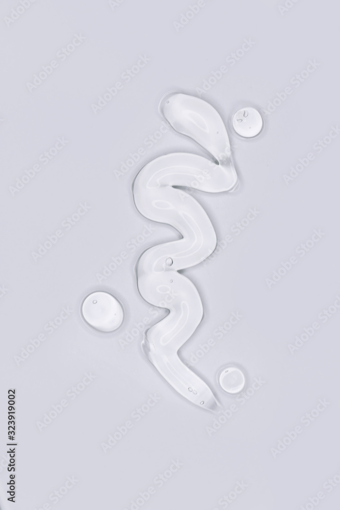 hyaluronic acid on white background. Top view, flat lay.