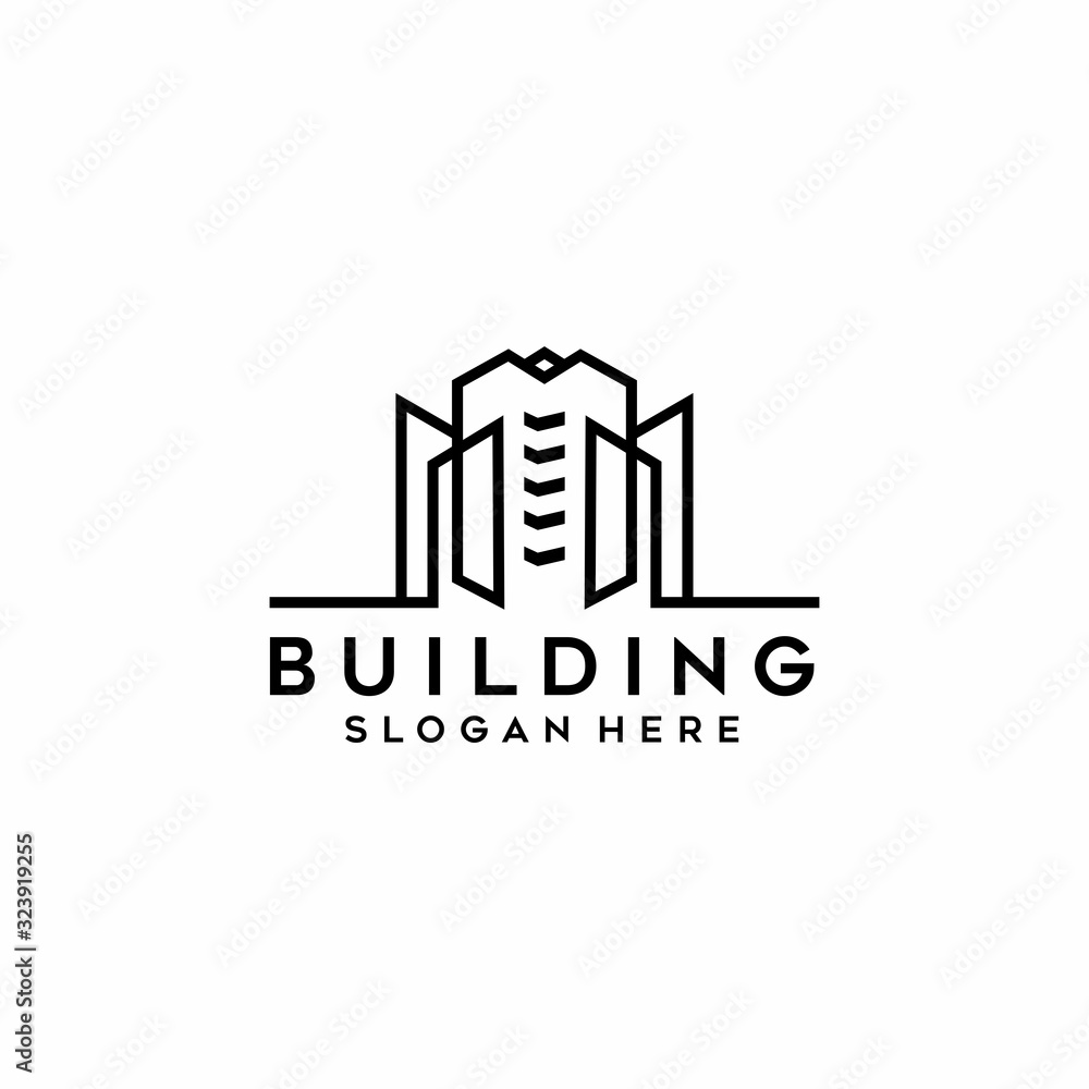 Building line outline Company icon Graphic Logo Design Minimalist Building line outline Company icon Graphic Logo Design Minimalist