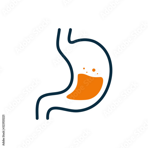 Isolated stomach half line half color style icon vector design