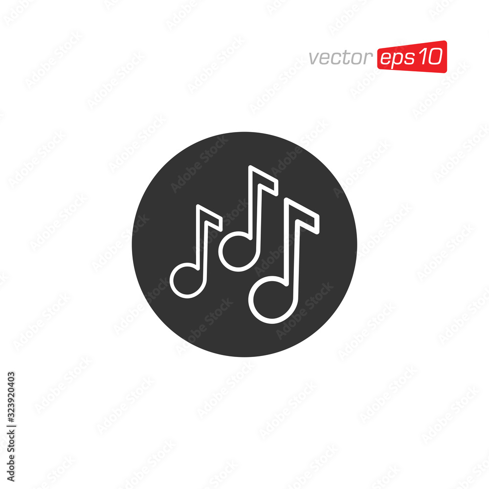 Music Notes and Melody Icon Design Vector Music Notes and Melody Icon Design Vector