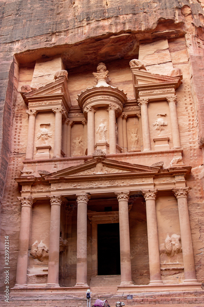 Iconic monument The Treasury in Petra, Jordan