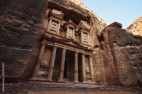 The Treasury in Petra vintage style, Jordan