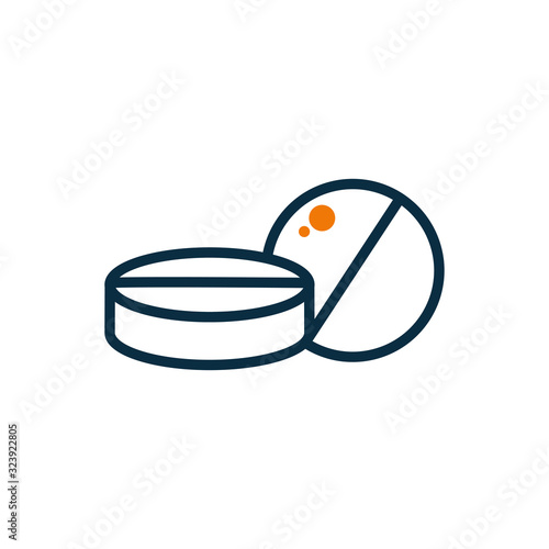 Isolated pills half line half color style icon vector design
