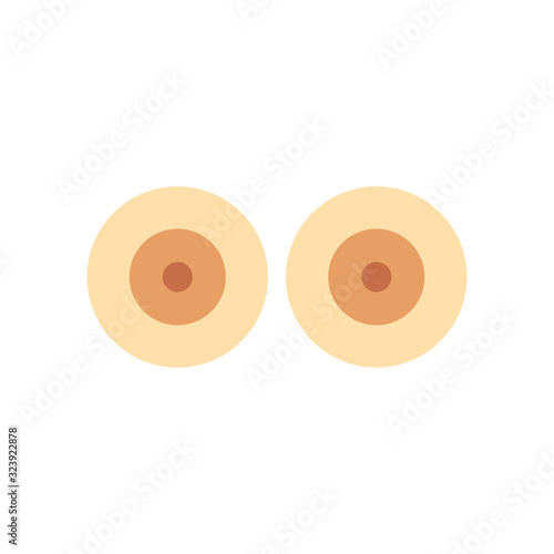 female breast flat icon, vector illustration