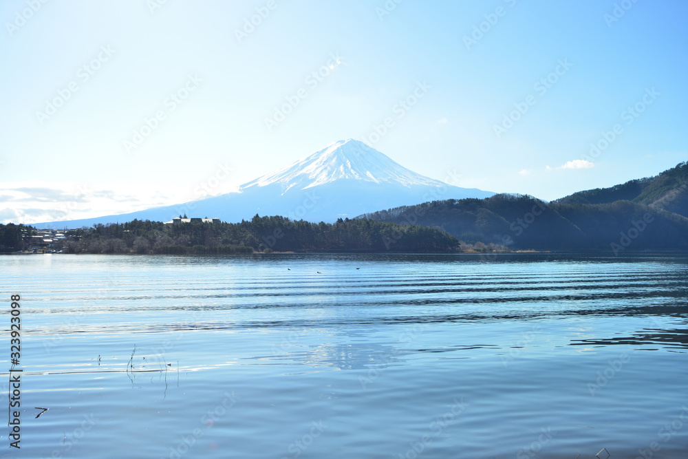 富士　富士山　山梨県河口湖付近の風景