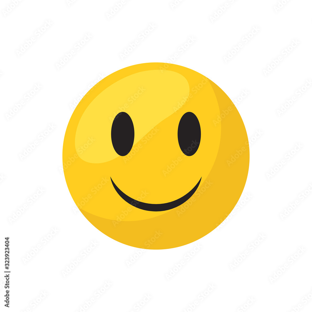Fototapeta premium Happy emoji face flat style icon vector design