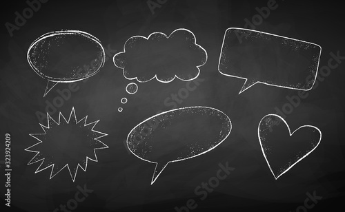 Grunge chalk drawn speech bubbles