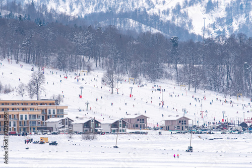 View of Bakuriani, winter resort in Georgia.