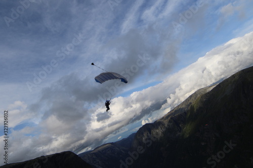 Skydivers over Voss Norway