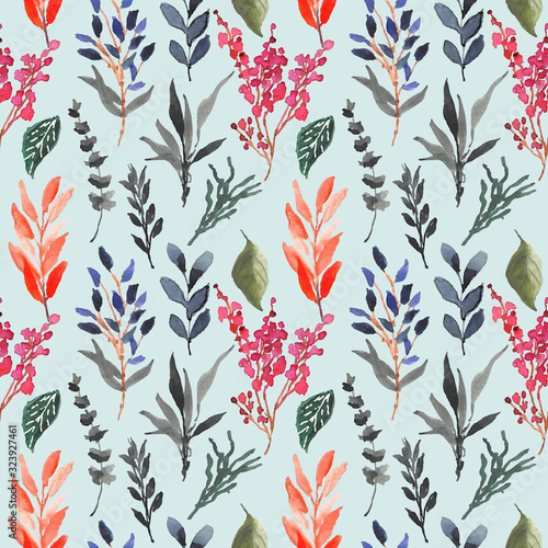 tropical floral watercolor seamless pattern