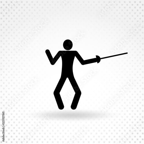 fencing man pictogram icon. minimalistic isolated icon.